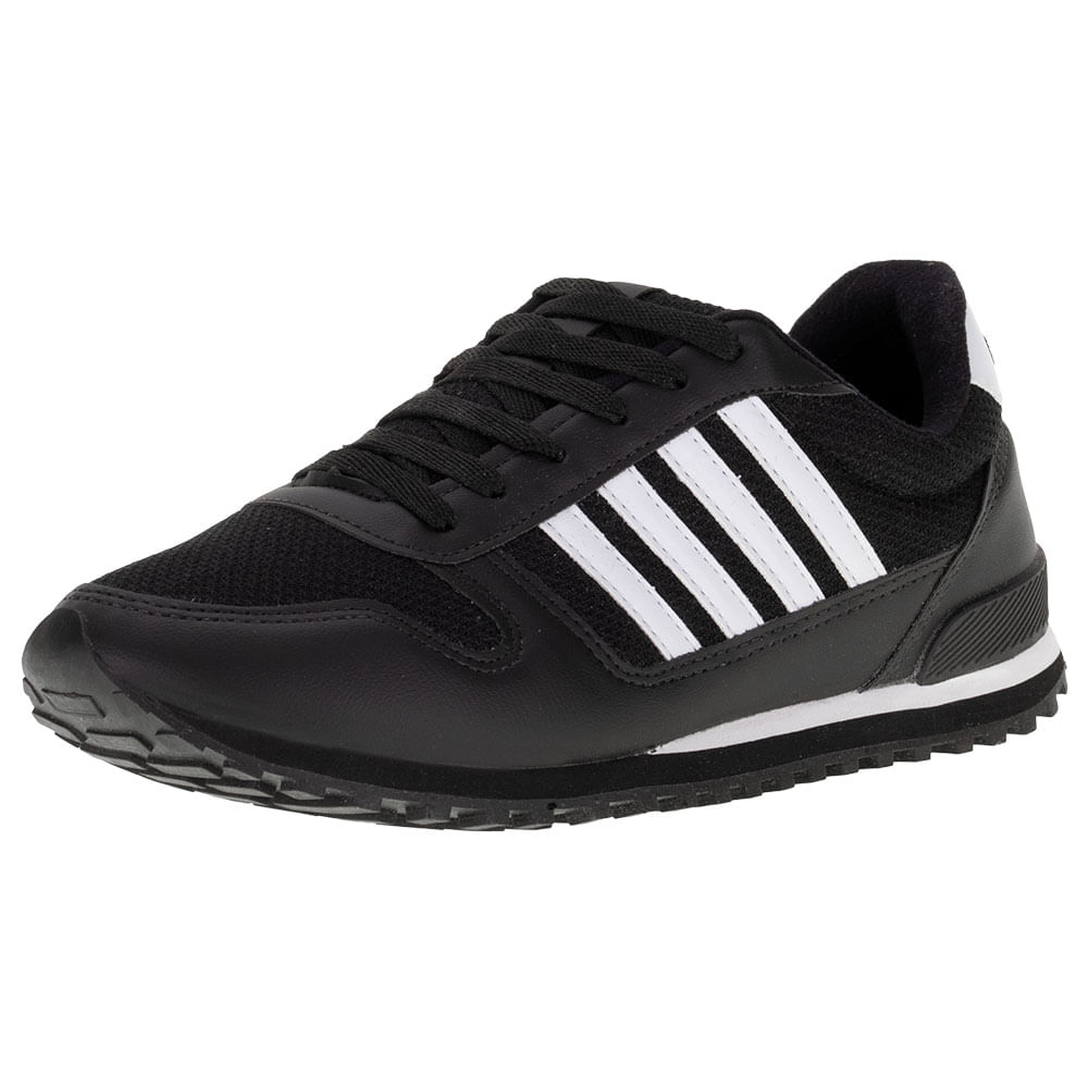Tênis Masculino Addan - 15210 PRETO/BRANCO | Clovis Calçados