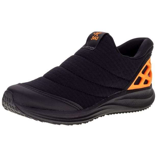 Tênis Infantil Slip On Energy Kidy - 0370125 PRETO/LARANJA 28