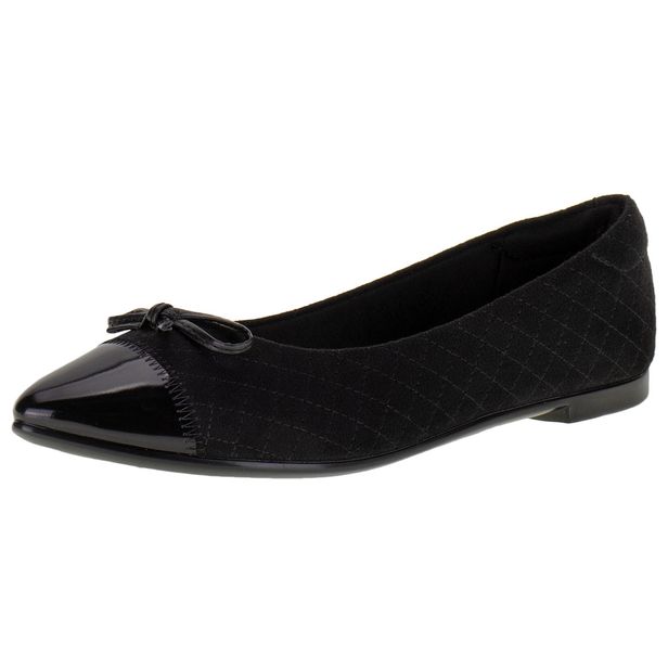 Sapatilha Feminina Flat Moleca - 5635862 PRETO/CAMURÇA 35