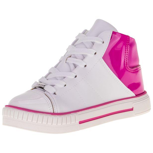 Tênis Infantil Cano Alto Molekinha - 2565103 BRANCO/ROSA 31