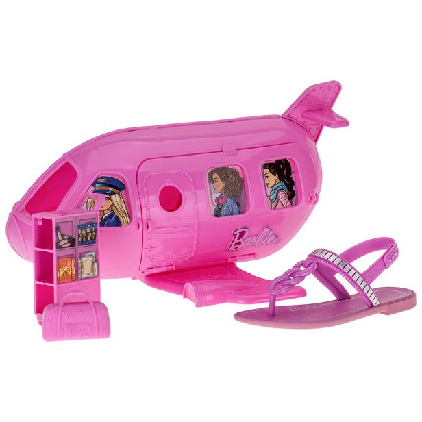 Kit Sandália Barbie Flight + Avião Grendene Kids - 22936 LILÁS 30