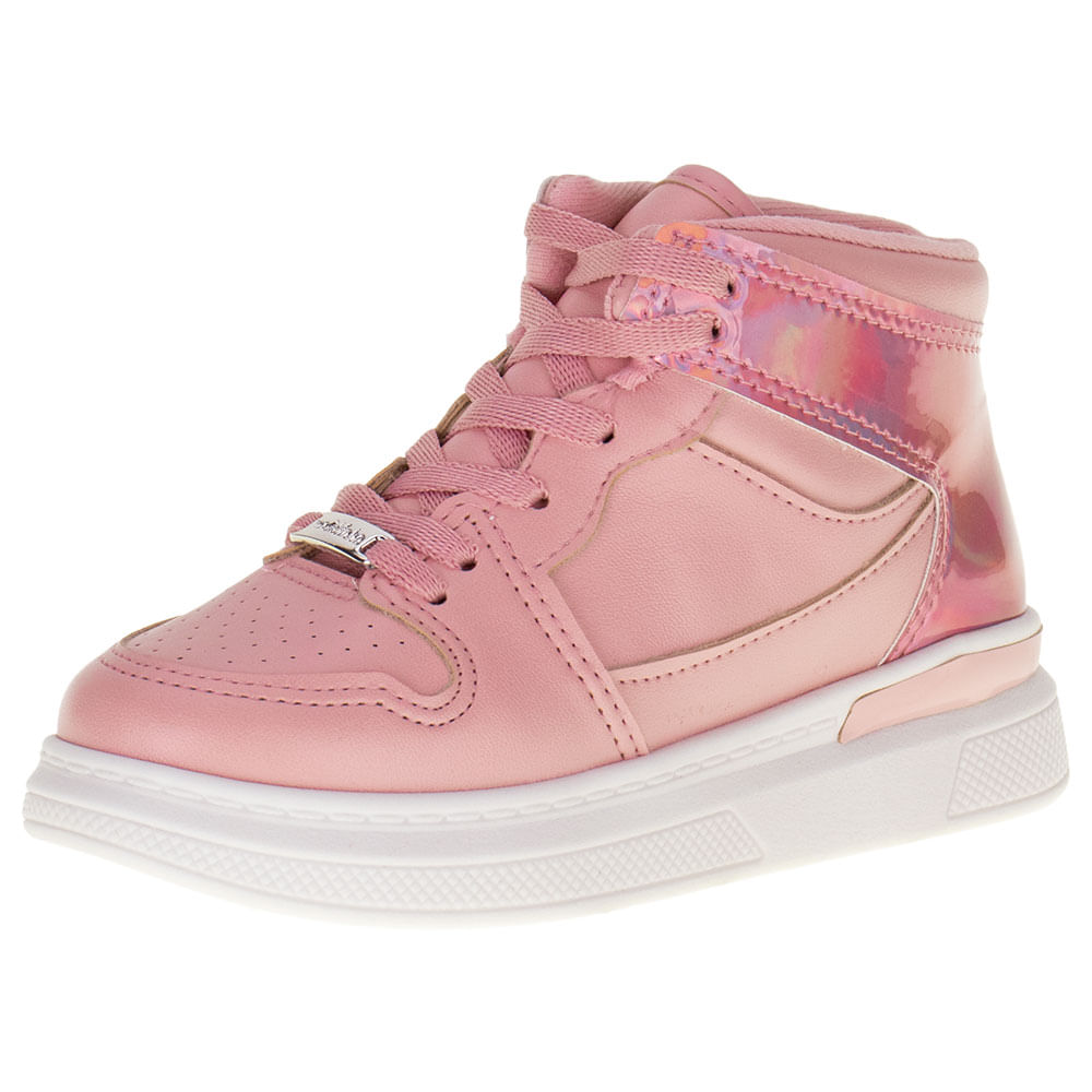 Tênis Infantil Cano Alto Molekinha 2553106 ROSA cloviscalcados