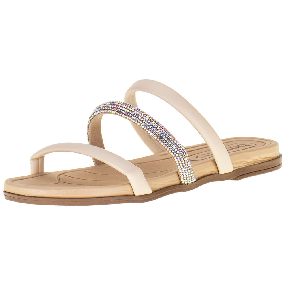 Sandália Feminina Rasteira Beira Rio 8507104 NATURAL