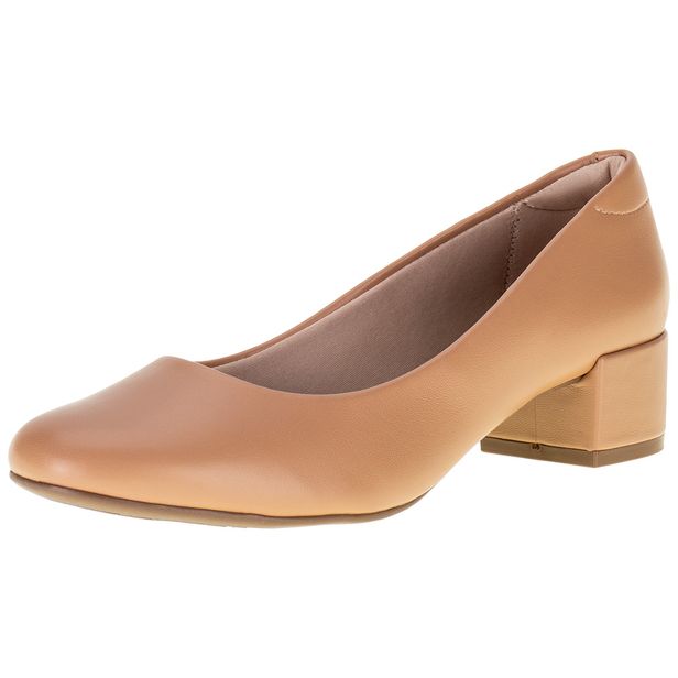 Sapato Feminino Salto Grosso Beira Rio - 4301100 BEGE 35