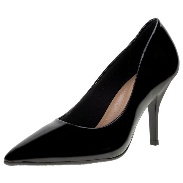 Scarpin Feminino Salto Fino Beira Rio - 41221300 VERNIZ/PRETO 34