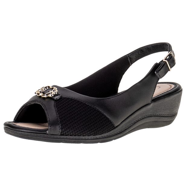 Sandália Feminina Anabela ComfortFlex - 2396452 PRETO 39