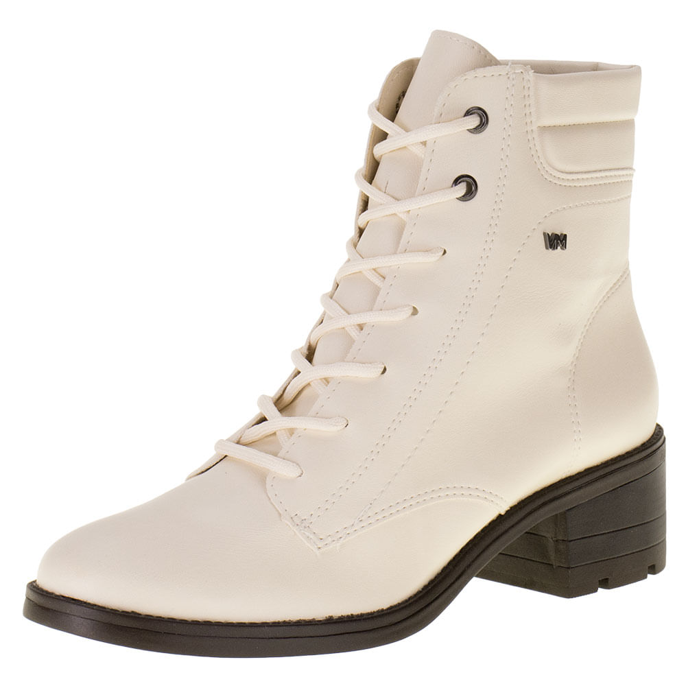 Cano Curto Bota Via Marte Branca Bota Feminina Coturno Via Marte