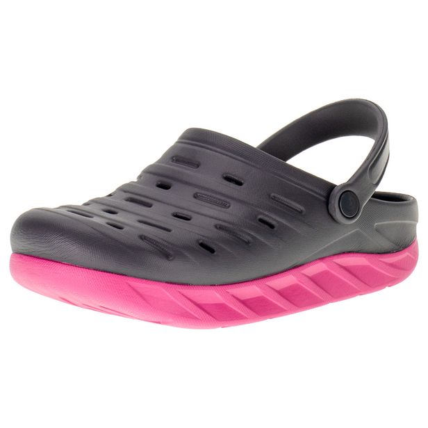 Clogs Feminino Kolway - KW132 CINZA/ROSA 33/34