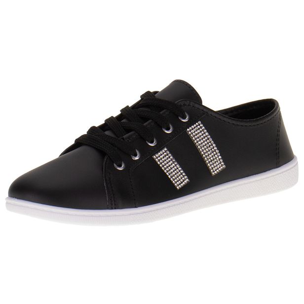 Tênis Feminino Casual Moleca - 5605461 PRETO 35