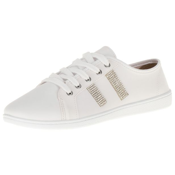 Tênis Feminino Casual Moleca - 5605461 BRANCO 34